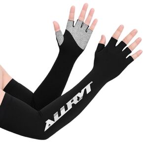 ArmorSleeves – 1 Pair of Fingerless Arm Sleeves – UPF 50+ Sun Protection, Breathable Compression, Black UV Sleeves for Delivery Riders, Cyclists & Outdoor Work in Saudi Arabia