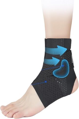 Brace Premium Adjustable Ankle Support Brace with Silicone Pad Massage Point Sport Protector(M) in Saudi Arabia