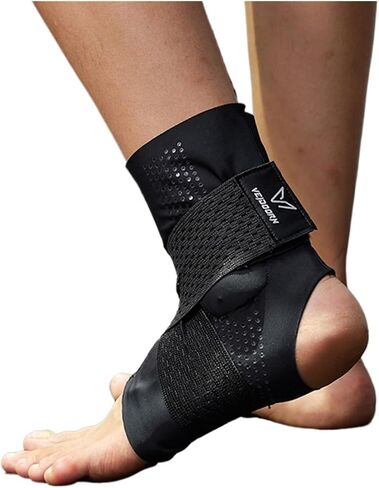 Brace Premium Adjustable Ankle Support Brace with Silicone Pad Massage Point Sport Protector(M) in Saudi Arabia
