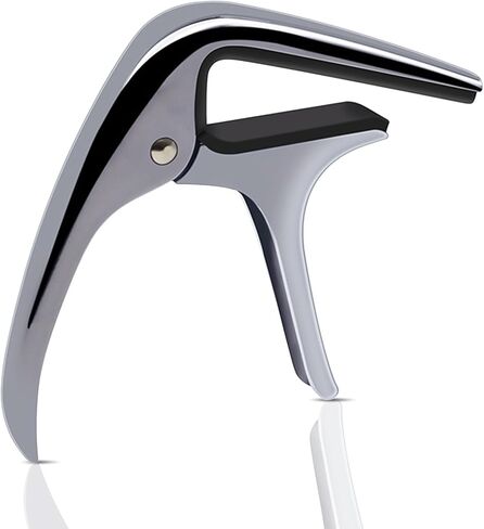 Guitar Capo - Suitable for electric guitar, acoustic guitar and other instruments, silicone clip, anti-scratch - Silvery white in Saudi Arabia