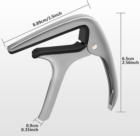 Guitar Capo - Suitable for electric guitar, acoustic guitar and other instruments, silicone clip, anti-scratch - Silvery white in Saudi Arabia