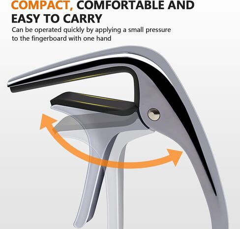 Guitar Capo - Suitable for electric guitar, acoustic guitar and other instruments, silicone clip, anti-scratch - Silvery white in Saudi Arabia