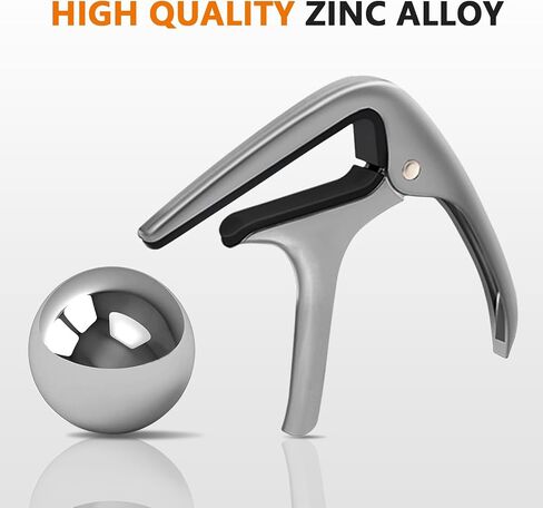 Guitar Capo - Suitable for electric guitar, acoustic guitar and other instruments, silicone clip, anti-scratch - Silvery white in Saudi Arabia