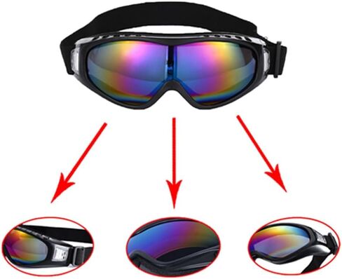 Professional Winter Sports Goggles, Black Spherical Lens, Thick Foam Padding, Anti-Fog Snow Ski Snowboard Goggles with Wide View, 7.28x4.7x3.5 Inches, 2 Pack in Saudi Arabia