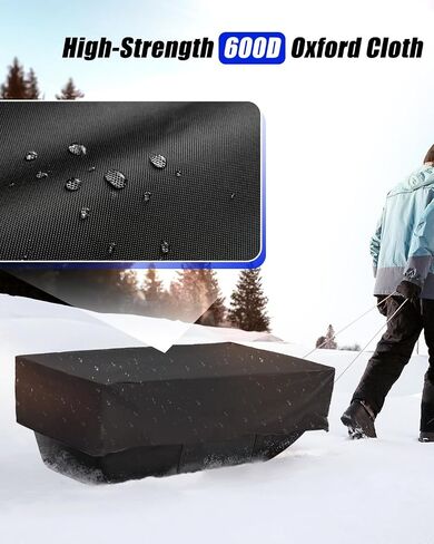 68.9x33.46x7.87in Snow Sled Travel Cover with A Storage Bag 600D Oxford Cloth Suitable for Outdoor Activities Fishing Hunting Camping, Jet Waterproof Ice Fishing Sled Cover, Black in Saudi Arabia