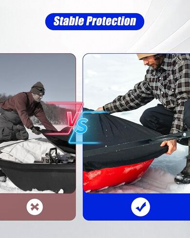 68.9x33.46x7.87in Snow Sled Travel Cover with A Storage Bag 600D Oxford Cloth Suitable for Outdoor Activities Fishing Hunting Camping, Jet Waterproof Ice Fishing Sled Cover, Black in Saudi Arabia