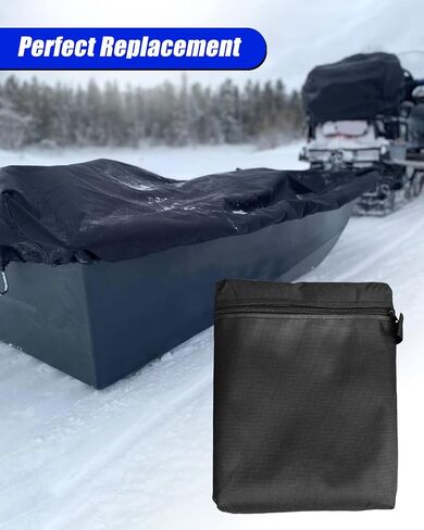 68.9x33.46x7.87in Snow Sled Travel Cover with A Storage Bag 600D Oxford Cloth Suitable for Outdoor Activities Fishing Hunting Camping, Jet Waterproof Ice Fishing Sled Cover, Black in Saudi Arabia