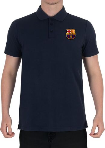 FC Barcelona Official Football Soccer Gift Mens Crest Polo Shirt Navy Blue in Saudi Arabia