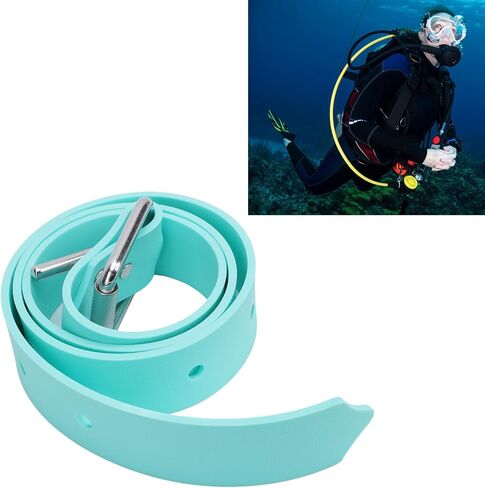Diving Weight Belt Adjustable Silicone Freediving Weight Belt with Quick Release Buckle for Scuba Diving Spearfishing 1.3 Meter Silicone Stainless Steel in Saudi Arabia