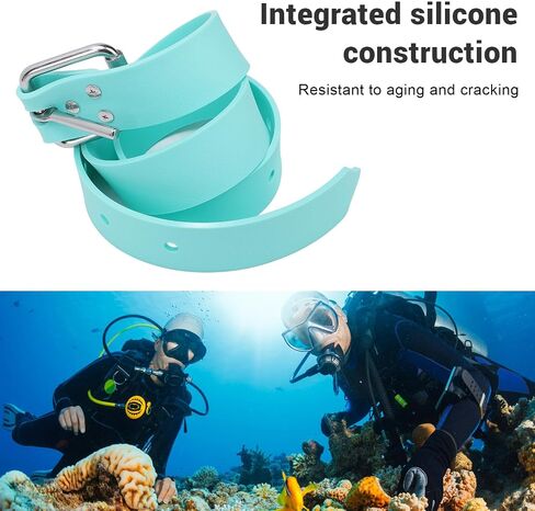 Diving Weight Belt Adjustable Silicone Freediving Weight Belt with Quick Release Buckle for Scuba Diving Spearfishing 1.3 Meter Silicone Stainless Steel in Saudi Arabia