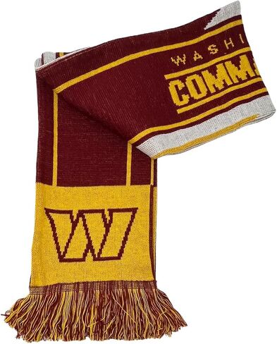 FOCO NFL Washington Commanders - Big Logo 2016 Black Scarf in Burgundy Team Colors in Saudi Arabia