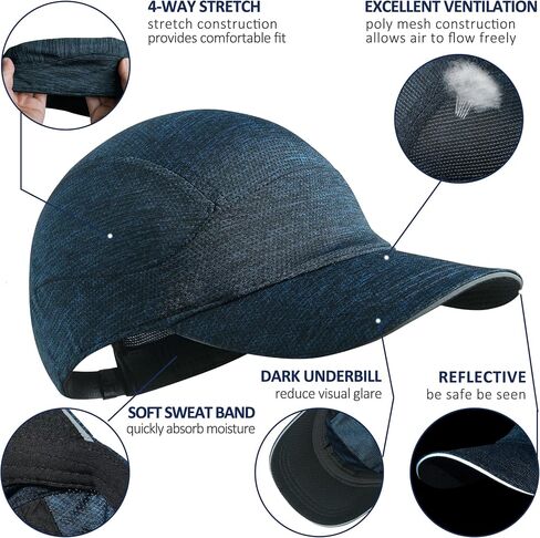 Lightweight Running Hat Quick Drying Reflective Sports Cap Unstructured in Saudi Arabia