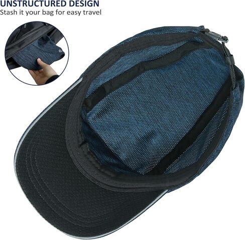 Lightweight Running Hat Quick Drying Reflective Sports Cap Unstructured in Saudi Arabia