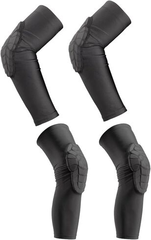 Knee And Elbow Pads Set, Black, Cycling Plus Running Protection, M, Breathable Eva Cushioning, Youth Football Knee Pads in Saudi Arabia