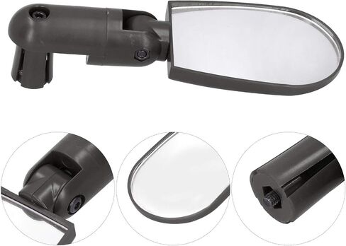 Rear View Mirror, Universal 360° Rotatable Rear View Mirror Handlebar Mount End Mirror Cycling Handlebar Mirrors(Black) Bikes and Spare Parts in Saudi Arabia
