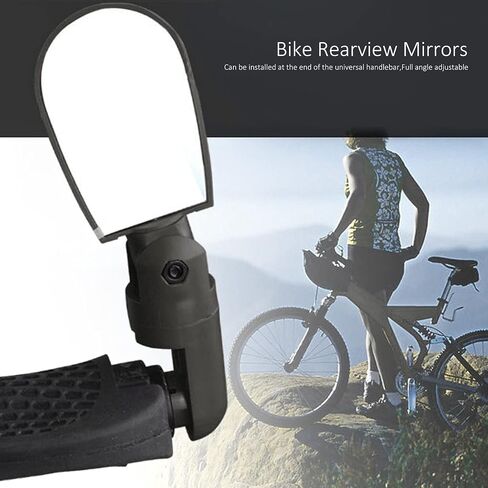 Rear View Mirror, Universal 360° Rotatable Rear View Mirror Handlebar Mount End Mirror Cycling Handlebar Mirrors(Black) Bikes and Spare Parts in Saudi Arabia