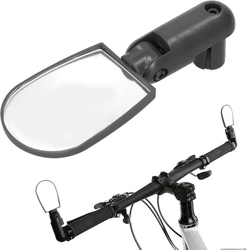 Rear View Mirror, Universal 360° Rotatable Rear View Mirror Handlebar Mount End Mirror Cycling Handlebar Mirrors(Black) Bikes and Spare Parts in Saudi Arabia