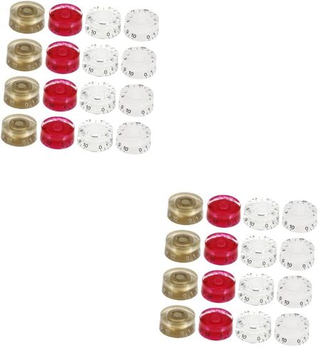 SUPVOX 32pcs Electric Guitar Bass Volume Knob Potentiometer Caps Gold Guitar Knob Tone Control in Saudi Arabia