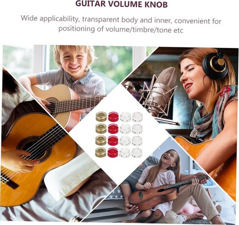 SUPVOX 32pcs Electric Guitar Bass Volume Knob Potentiometer Caps Gold Guitar Knob Tone Control in Saudi Arabia