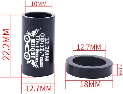 DYNWAVE Bicycle Bushing Rear Shock Mount Hardware MTB Bike Shock Absorber Tube with Spacers OD. 12.7MM ID 8/10mm - 22.2x10mm in Saudi Arabia