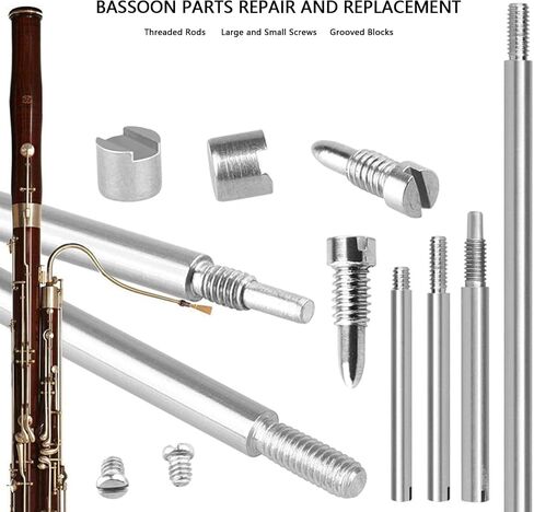 Drfeify Bassoon Repair Kit, Threaded Rods, Screws, Small Screws, Grooved Blocks, Easy to Install and Maintain in Saudi Arabia