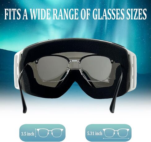 Ski/Snowboard Goggles,Magnetic Interchangeable Lens 100% UV400 Protection Anti Fog OTG Snow Goggles for Men Women in Saudi Arabia
