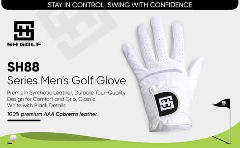 Golf Gloves Men and Women - Left Hand Golfer Gloves Synthetic Leather Superior Comfort and Perfect Grip in Every Swing - Golf Accessories in Saudi Arabia