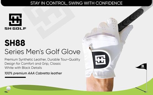 Golf Gloves Men and Women - Left Hand Golfer Gloves Synthetic Leather Superior Comfort and Perfect Grip in Every Swing - Golf Accessories in Saudi Arabia