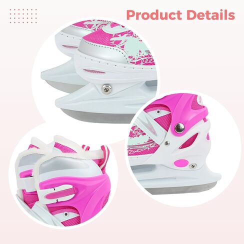 Adjustable Ice Skates for Little Ones, Beginner Breathable Mesh Ice Skates, Carbon Steel Blades, Warm Liner, Cushioned Ankle Support, Sizes 39-42, Protective in Kuwait