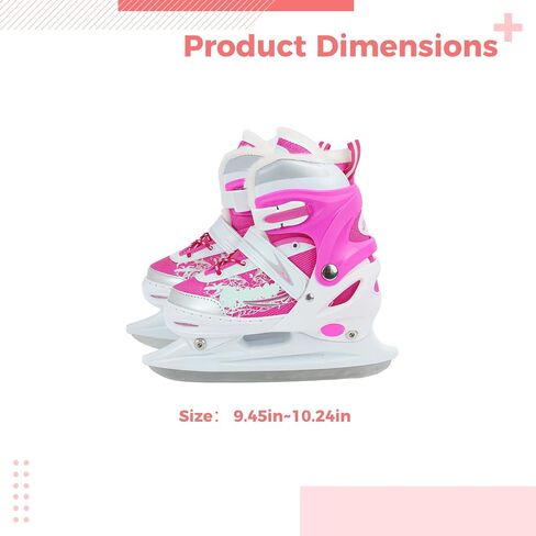 Adjustable Ice Skates for Little Ones, Beginner Breathable Mesh Ice Skates, Carbon Steel Blades, Warm Liner, Cushioned Ankle Support, Sizes 39-42, Protective in Kuwait