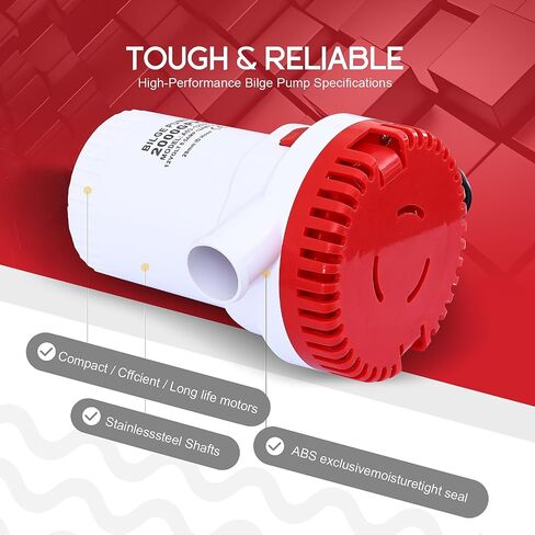 2000 GPH bilge pump for boat 12v submersible pump Marine electric water pump Non- Automatic Bilge Pump 1-1/8" Outlet 8.5A in Saudi Arabia