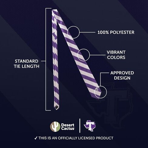 Desert Cactus Tarleton State University Tie TSU Texans 100% Polyester with Logo Officially Licensed (Style A) in Saudi Arabia