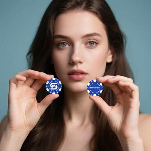 100-1000 Custom Poker Chips for 9 Colors, Drink Tokens Chips UV Full Color Printed with Logo Image Text, Personalized Custom Chips for Bar, Party, Company Logo and Promotions in Saudi Arabia