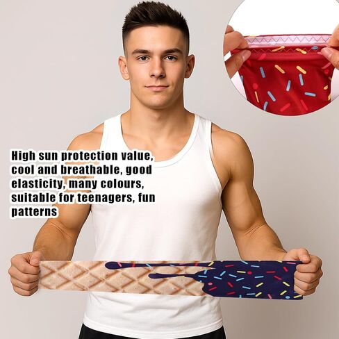 6 Pairs Ice Cream Arm Sleeve, Milk Silk Compression Baseball Arm Sleeve Sun Protection Cooling for Baseball Football Basketball Men Women in Saudi Arabia