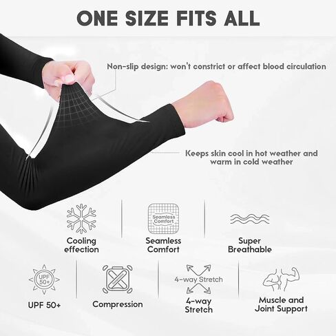 Arm Sleeves for Men Women Outdoor Sun Protection Breathable Stretch Cooling Compression Sleeve Cycling Running Golf in Saudi Arabia