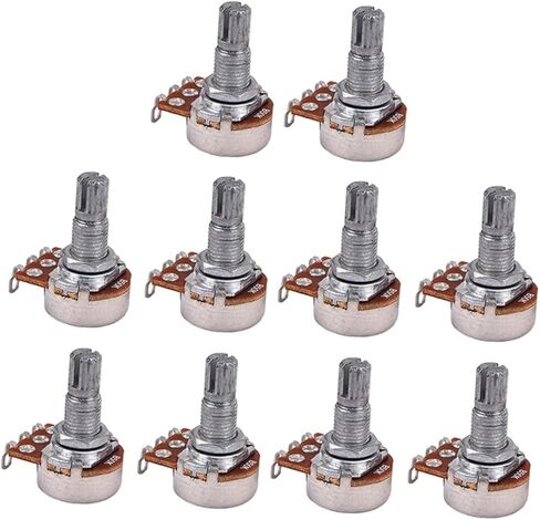 TEHAUX 10pcs Full Guitar Potentiometer Kit Bk Linear Taper Potentiometers for Bass Guitar in Saudi Arabia