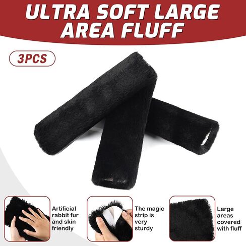 3 Pcs Horse Halter Noseband Cover Set, Artificial Rabbit Fur Soft Padded Breakaway Horse Nose Cover, Breathable and Replaceable Horses Bridle Nose Band Training Buffer Accessories (11.8" or 8.6" Long) in Saudi Arabia