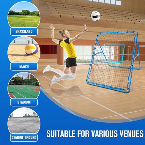 Volleyball Rebounder Net,【5x4FT】 Baseball Rebounder Net - 6-Angle Adjustable Training Net with Target Ribbon | Heavy-Duty Steel Frame & High-Elastic Net |Soccer Lacrosse Softball in Saudi Arabia