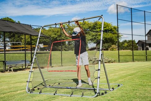 الحد الأقصى للسرعة XL Rebounder - شبكة البيسبول Rebounder مقاس 5'x5'، زوايا قابلة للتعديل للكرات الأرضية، محركات الخط، الكرات الطائرة. شبكة Pitchback متينة. in Saudi Arabia