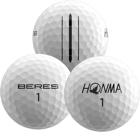 كرات جولف Honma BERES 5S Plus مكونة من 6 طبقات، تحكم في الدوران على مستوى الجولة وكرات جولف ثابتة للطيران، أقصى مسافة مع غطاء غير ريثان ناعم، للاعبي الجولف للرجال والنساء، لاعبين متوسطين إلى متقدمين، 1 دزينة in Kuwait