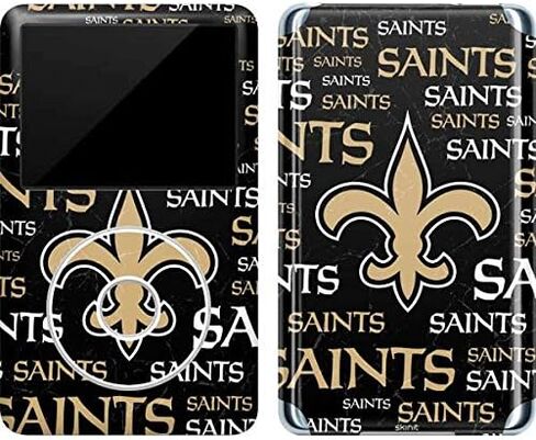 Skinit Decal MP3 Player Skin Compatible with iPod Classic (6th Gen) 80GB - Officially Licensed NFL New Orleans Saints Black Blast Design in Saudi Arabia