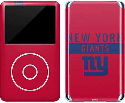 ملصق Skinit لمشغل MP3 متوافق مع iPod Classic (الجيل السادس) 80 جيجابايت - تصميم سلسلة الأداء NFL New York Giants Red المرخص رسميًا in Saudi Arabia