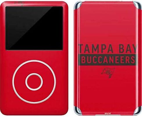 ملصق Skinit لمشغل MP3 متوافق مع iPod Classic (الجيل السادس) 80 جيجابايت - تصميم سلسلة الأداء الأحمر NFL Tampa Bay Buccaneers المرخص رسميًا in Saudi Arabia