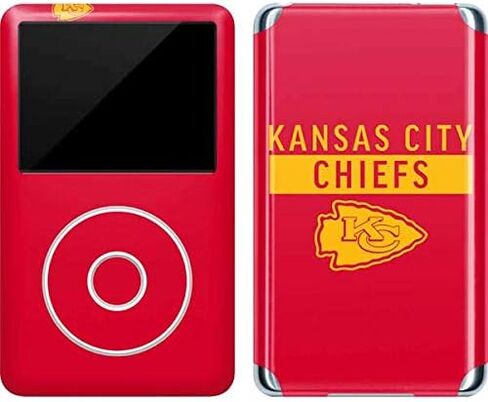 ملصق Skinit لمشغل MP3 متوافق مع iPod Classic (الجيل السادس) 80 جيجابايت - تصميم سلسلة الأداء الأحمر NFL Kansas City Chiefs المرخص رسميًا in Saudi Arabia