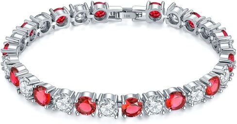 18K White Gold Bracelet With Emerald Moissanite Bracelet For Women GirlTennis Bracelet for Women in Saudi Arabia