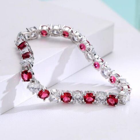 18K White Gold Bracelet With Emerald Moissanite Bracelet For Women GirlTennis Bracelet for Women in Saudi Arabia