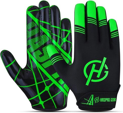Youth Unisex American Football Gloves M/o Silicone Palm, Breathable Material with Hook & Loop in Flexible Fit in Saudi Arabia