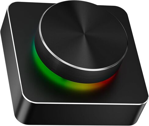 USB Volume Control Knob, Audio Remote Volume Knob with RGB Light and Type C Cable, Rotate Volume Adjustment & One Key Mute Function, USB 2.4G Multimedia Controller in Saudi Arabia