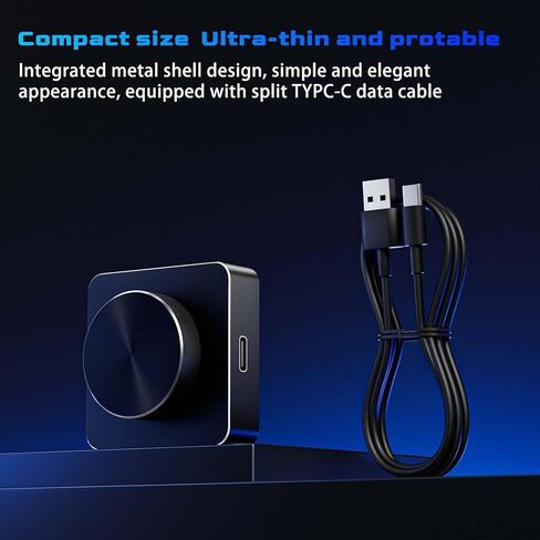 Yoidesu USB Volume Control Knob with RGB Light for Android System, PC Multimedia, Type C External Media Adjustment Controller, Computer Audio Adjuster Controls, USB 2.4G in Saudi Arabia