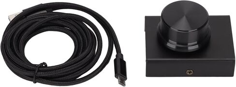 USB Audio Volume Controller, One Key Mute Function, 2m/6.6ft Cable, Metal Case, Black Computer Speaker Control Knob for Win7/8/10/ Vista/OS X in Kuwait